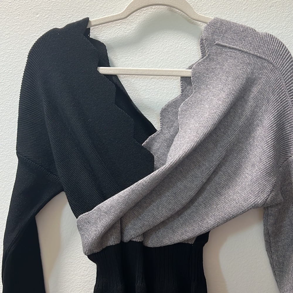 Scallop trim sweater dress - Picture 6 of 9